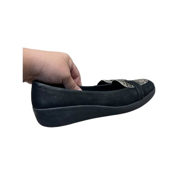 Fit Flop Loafer Black Calf Hair Slip On Leather Comfort Flat Shoes EU 38 US 7.5 - Picture 5 of 10